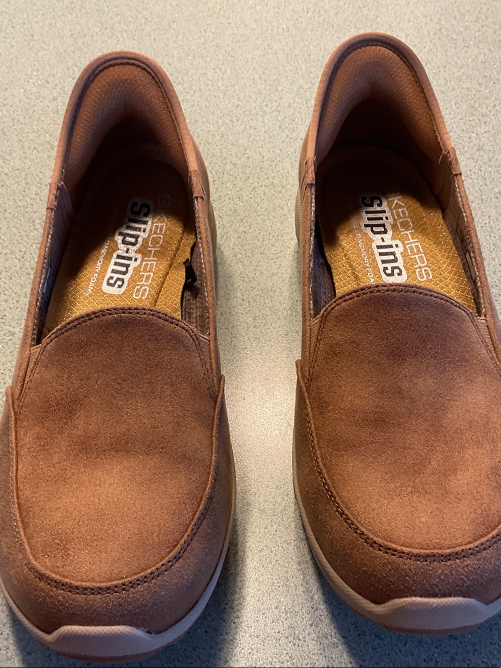 Skechers Slip-On Suede Loafers in Chestnut - Picture 3 of 4